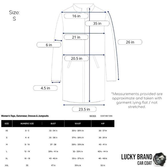 LUCKY BRAND CLASSIC LONG LINE CAR COAT IN AMERICAN NAVY BLUE WOMEN’S SIZE SMALL - Picture 13 of 14